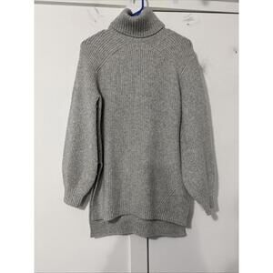 Ted Baker Wool Grey Roll Neck Jumper Bell Sleeves Size 1 Small